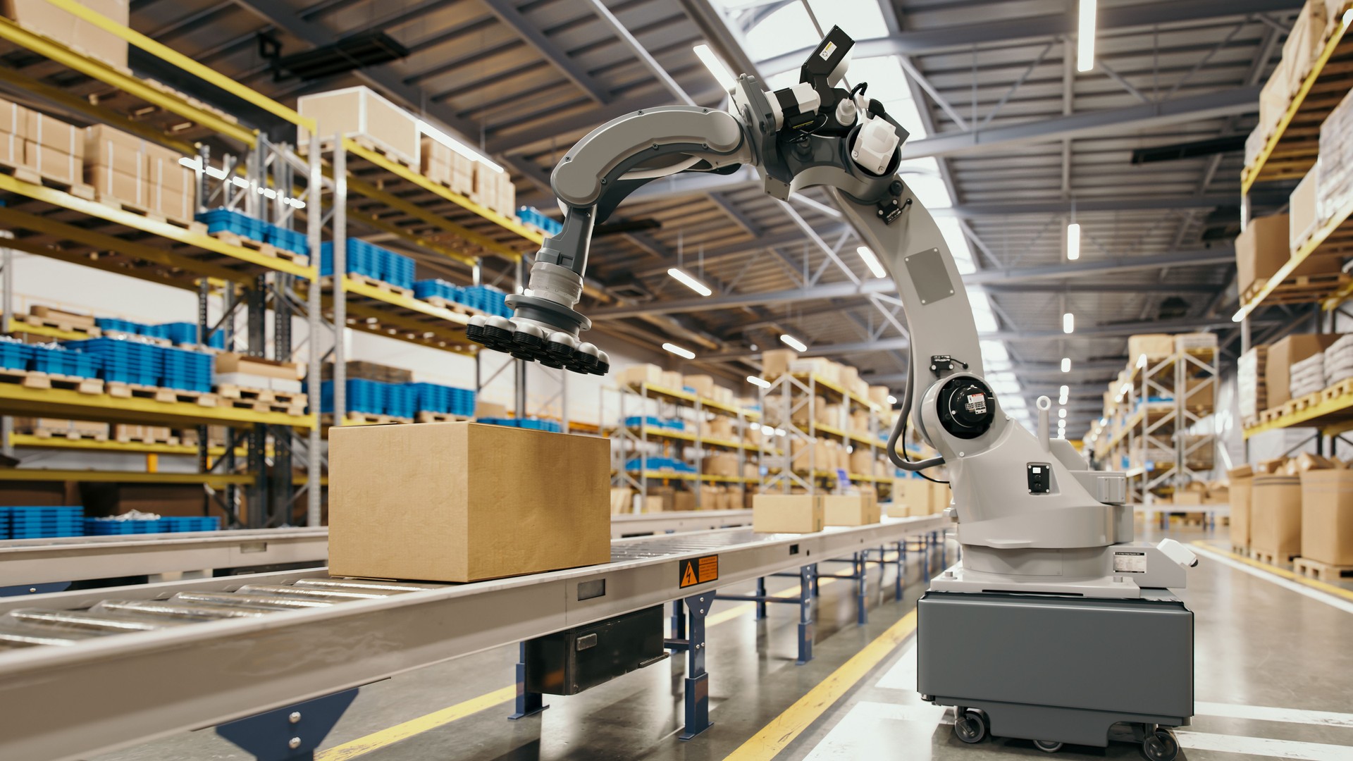 Automated Robotic Arm In Smart Distribution Warehouse